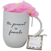 Wholesale - "The Present is Female" Organic Mug with1 Scrunchies Nicole Miller C/P 24, UPC: 195010117029